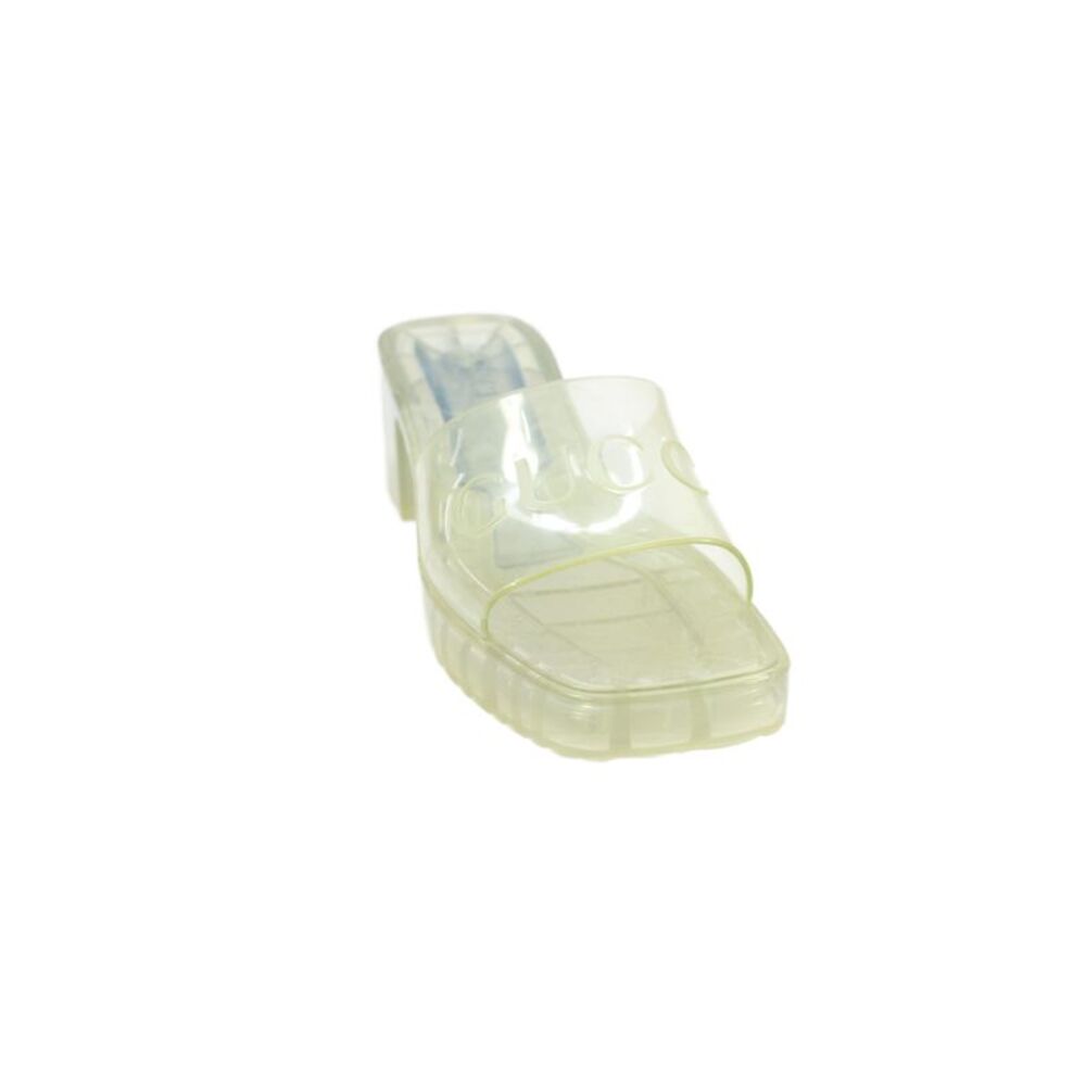 Gucci Womens Transparent Block Heel Platform Slide Sandals Clear Size 8